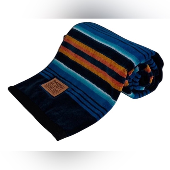 NWT SCOTTY CAMERON GALLERY Mojave Stripe Golf Towel Navy Blue - Picture 2 of 3